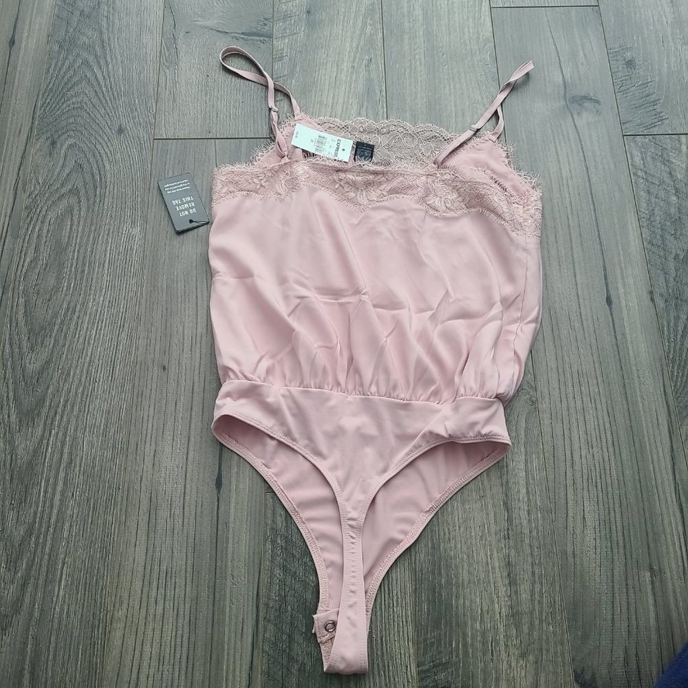 Lace Cami Thong Bodysuit - Picture 2 of 10